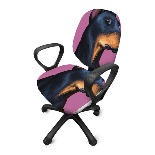 Dobermann Portrait Print Office Chair Cover