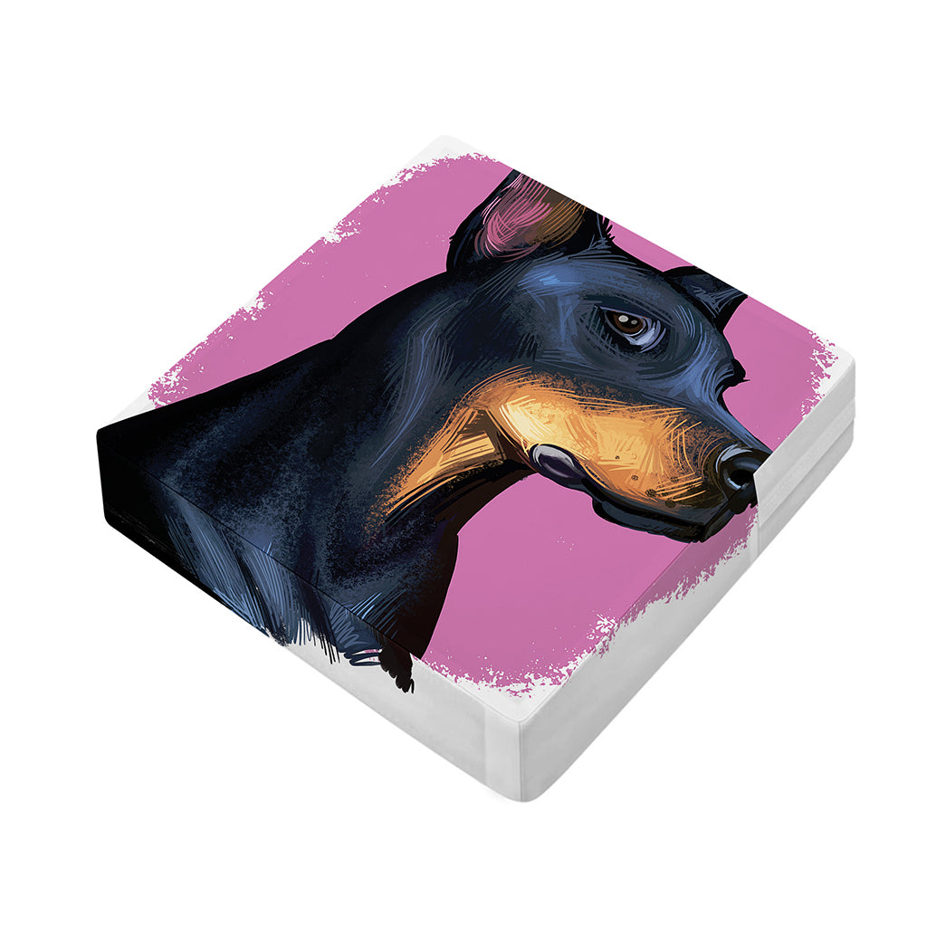 Dobermann Portrait Print Outdoor Seat Cushion Cover