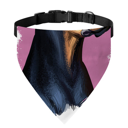 Dobermann Portrait Print Over The Collar Dog Bandana