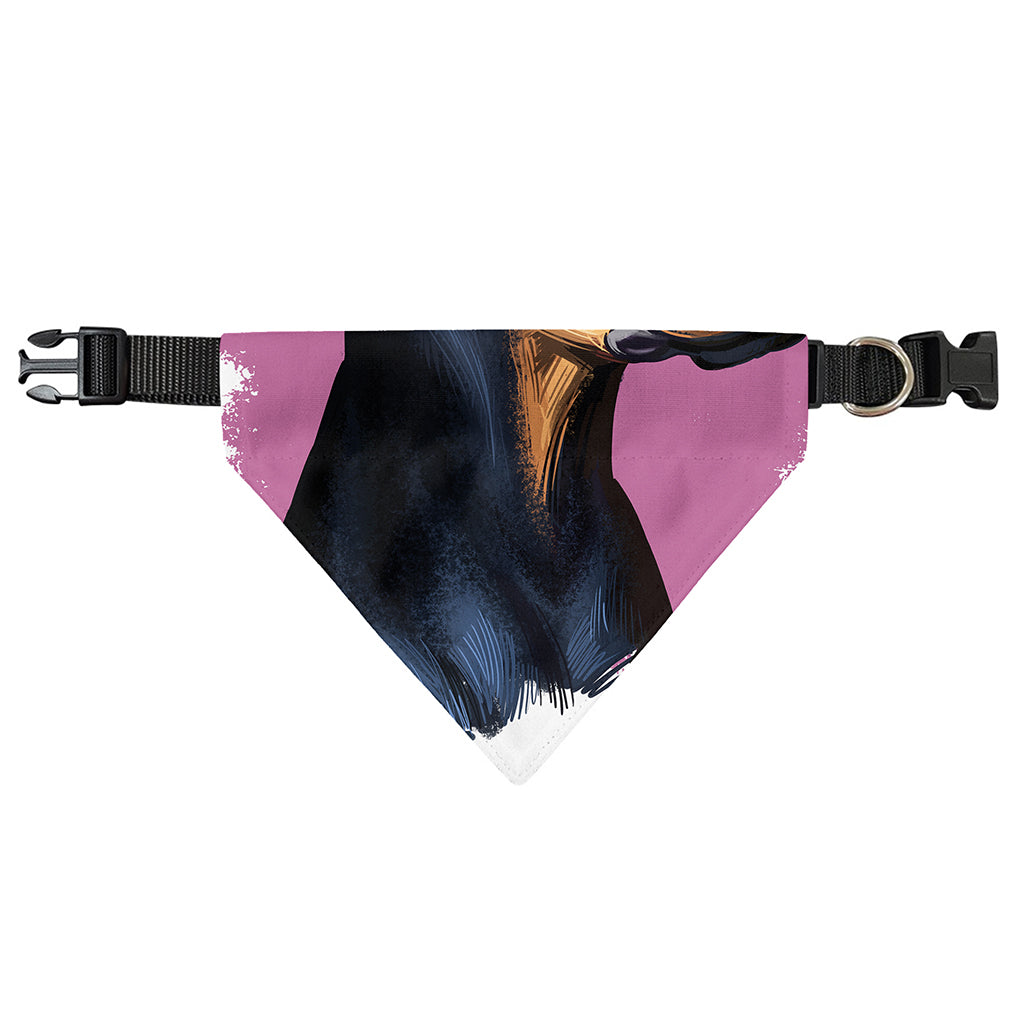 Dobermann Portrait Print Over The Collar Dog Bandana
