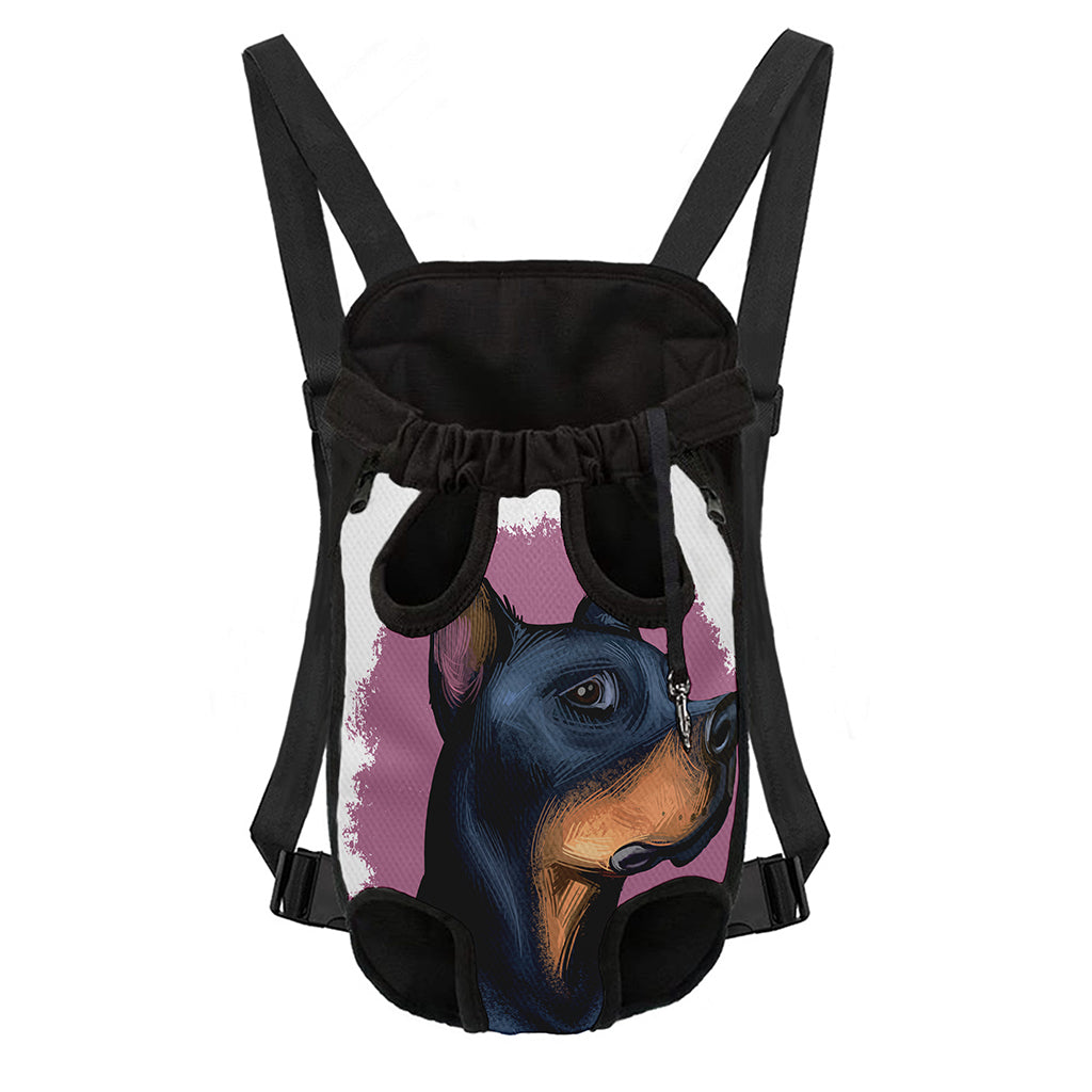 Dobermann Portrait Print Pet Carrier Backpack
