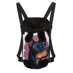 Dobermann Portrait Print Pet Carrier Backpack