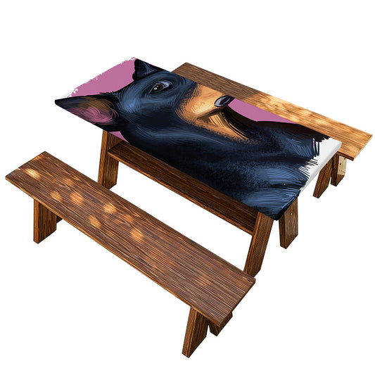Dobermann Portrait Print Picnic Table Cover