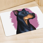 Dobermann Portrait Print Polyester Doormat