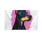 Dobermann Portrait Print Polyester Flag