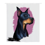Dobermann Portrait Print Polyester Shower Curtain