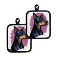 Dobermann Portrait Print Pot Holders