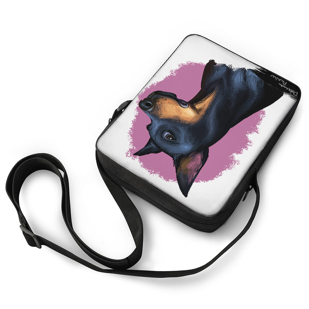 Dobermann Portrait Print Rectangular Crossbody Bag