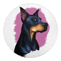 Dobermann Portrait Print Round Blanket