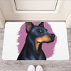 Dobermann Portrait Print Rubber Doormat