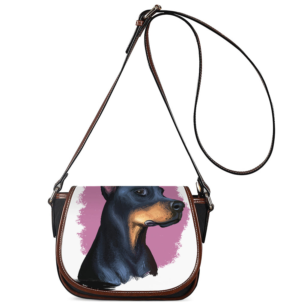 Dobermann Portrait Print Saddle Bag