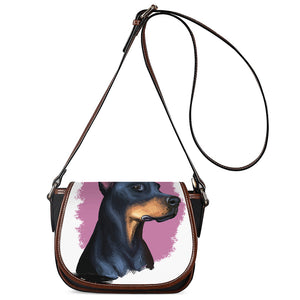 Dobermann Portrait Print Saddle Bag