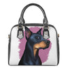 Dobermann Portrait Print Shoulder Handbag