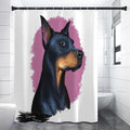Dobermann Portrait Print Shower Curtain