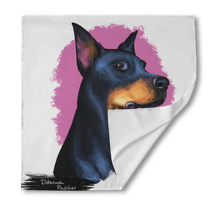 Dobermann Portrait Print Silk Bandana