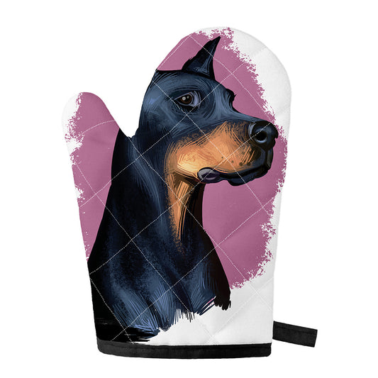 Dobermann Portrait Print Single Oven Mitt