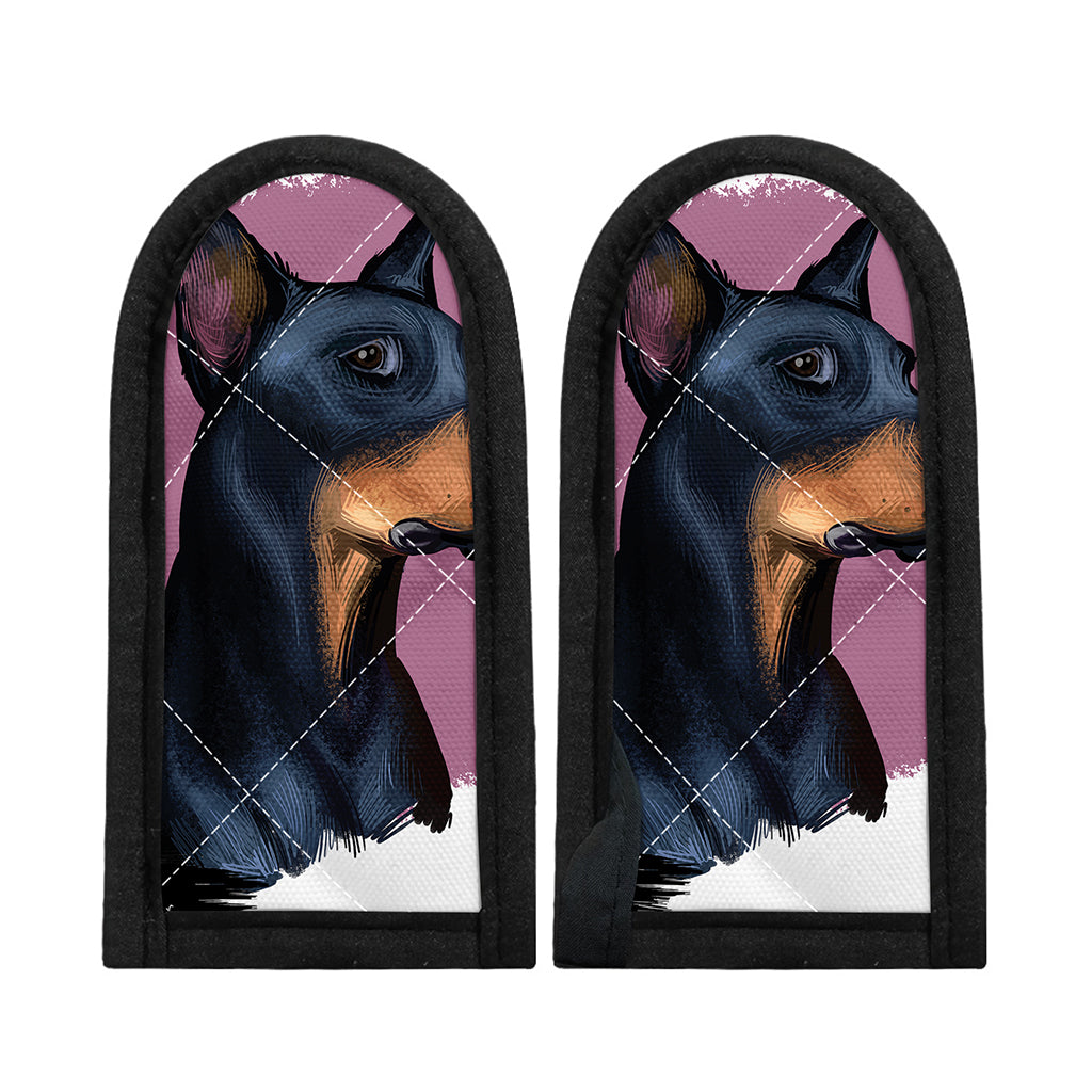 Dobermann Portrait Print Skillet Handle Cover