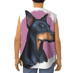 Dobermann Portrait Print Sleeveless Baseball Jersey