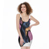 Dobermann Portrait Print Sleeveless Bodycon Dress