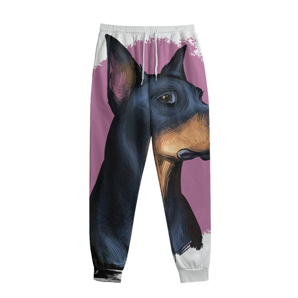 Dobermann Portrait Print Sweatpants