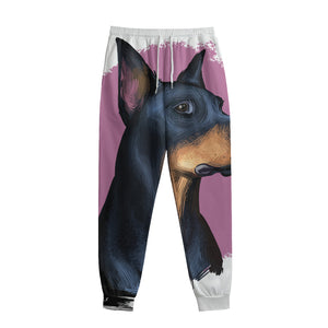 Dobermann Portrait Print Sweatpants