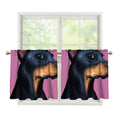 Dobermann Portrait Print Tier Curtains