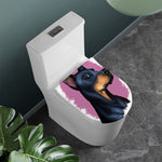 Dobermann Portrait Print Toilet Lid Cover