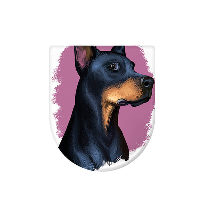 Dobermann Portrait Print Toilet Lid Cover