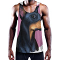 Dobermann Portrait Print Men's Workout Tank Top