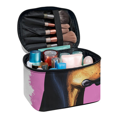 Dobermann Portrait Print Travel Makeup Bag
