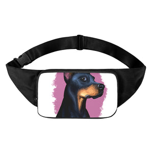 Dobermann Portrait Print Waist Bag