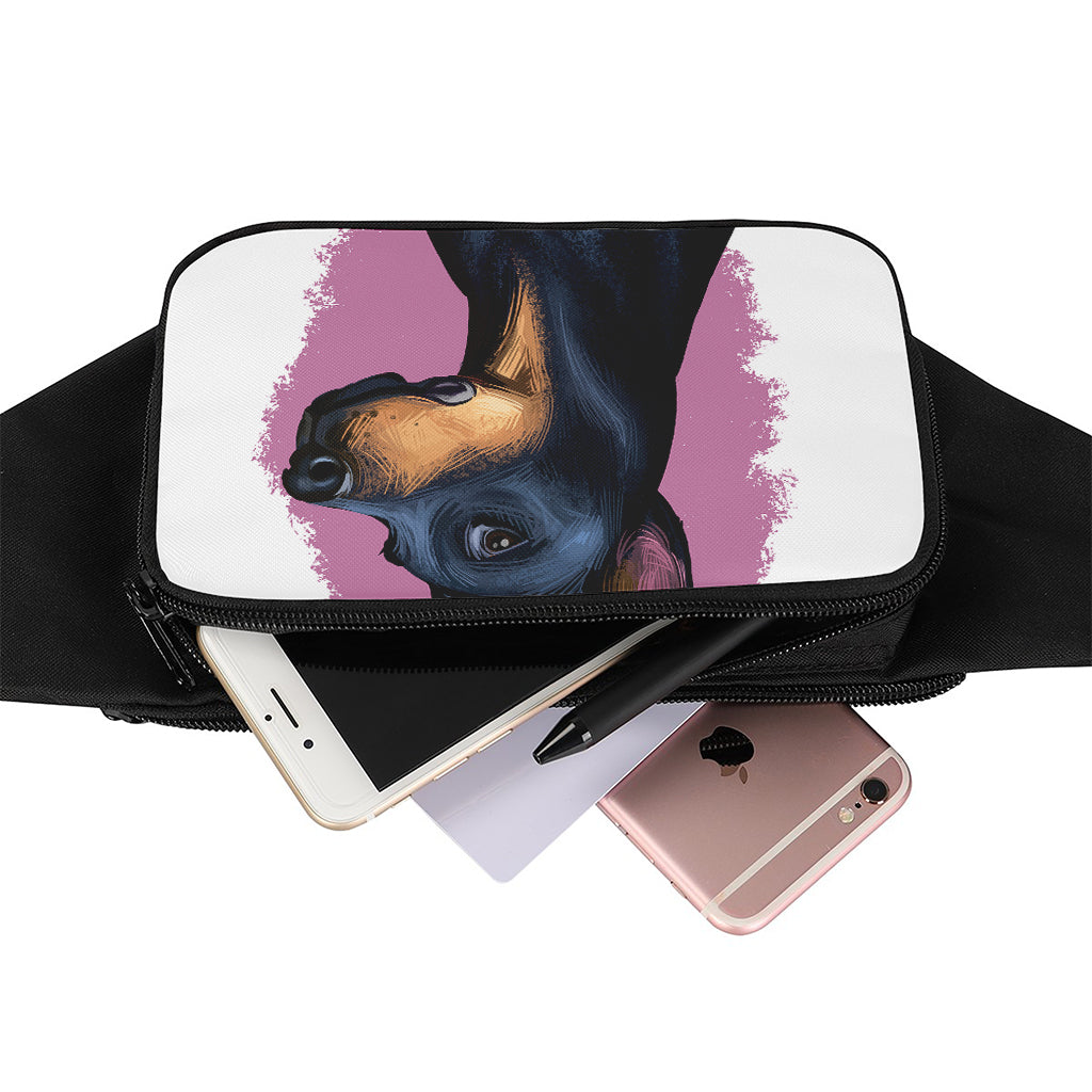 Dobermann Portrait Print Waist Bag