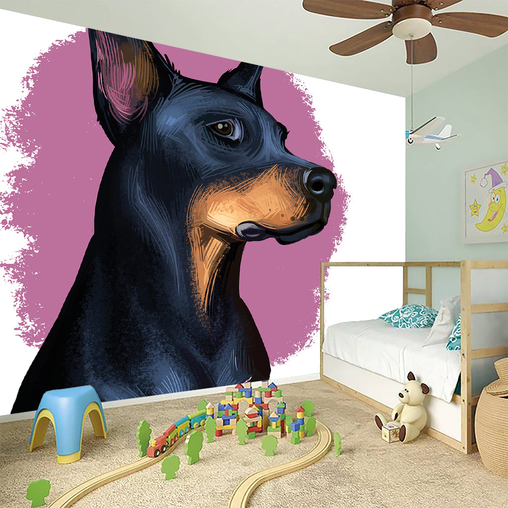 Dobermann Portrait Print Wall Sticker