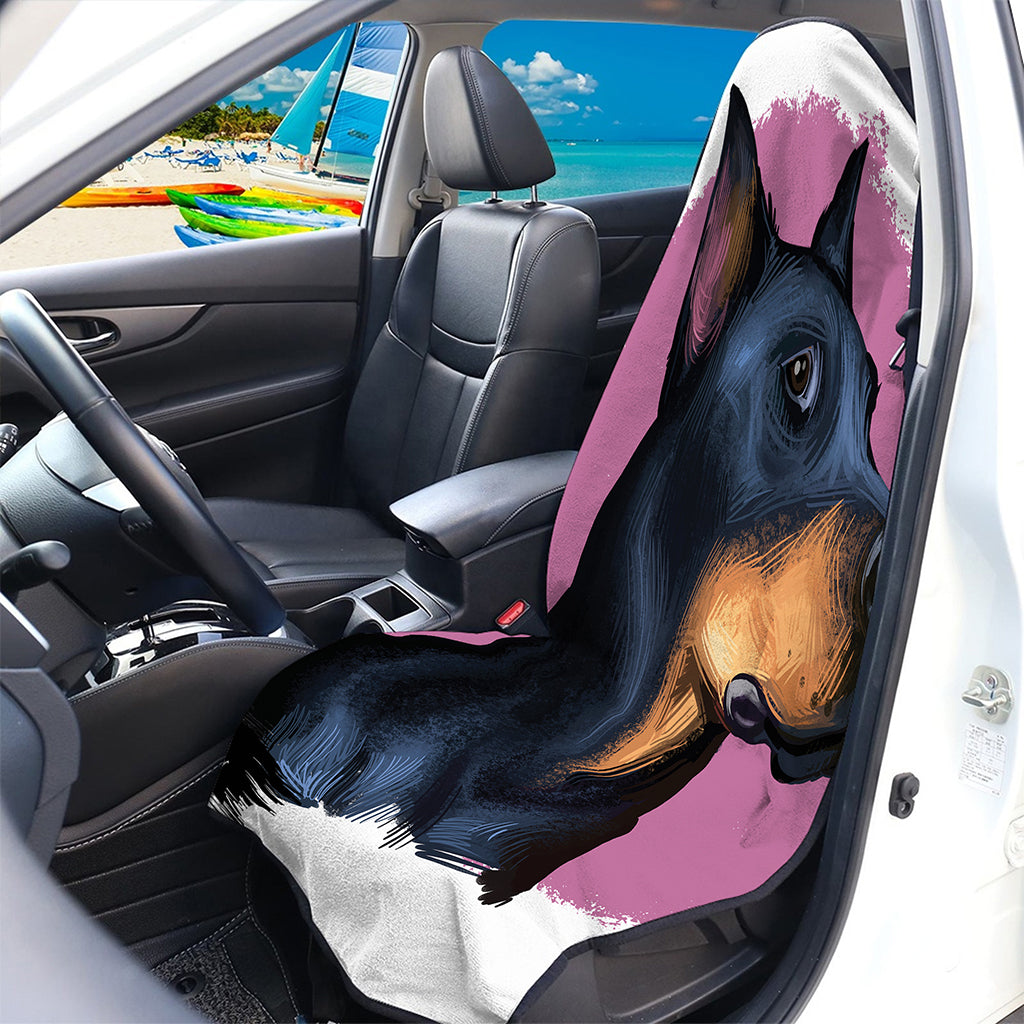 Dobermann Portrait Print Waterproof Car Seat Cover