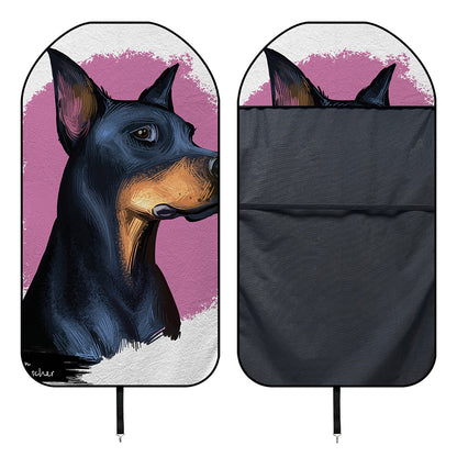 Dobermann Portrait Print Waterproof Car Seat Cover