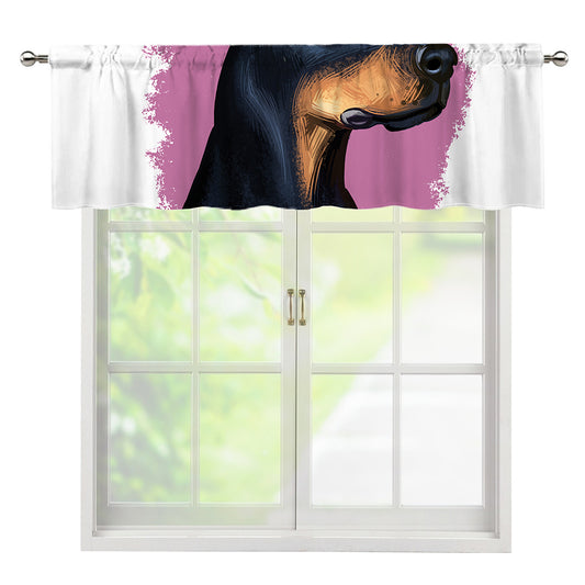 Dobermann Portrait Print Window Valance