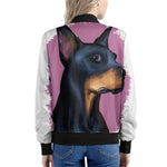 Dobermann Portrait Print Women's Bomber Jacket