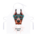 Dobermann With Glasses Print Adjustable Apron