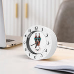 Dobermann With Glasses Print Alarm Clock