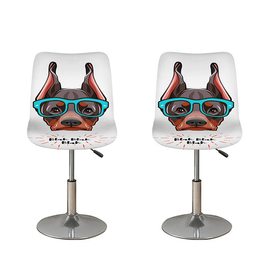 Dobermann With Glasses Print Bar Stool Covers