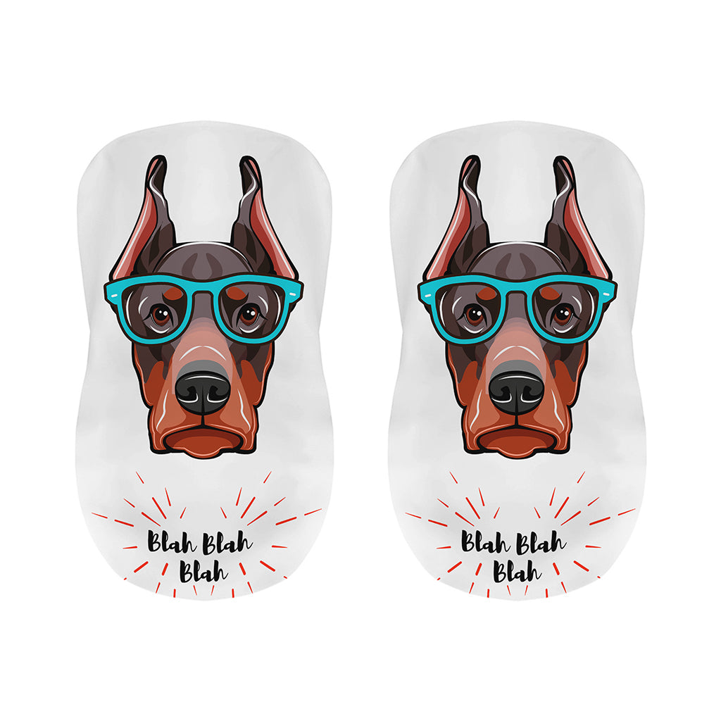 Dobermann With Glasses Print Bar Stool Covers