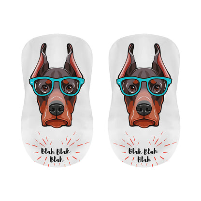 Dobermann With Glasses Print Bar Stool Covers