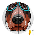 Dobermann With Glasses Print Basketball