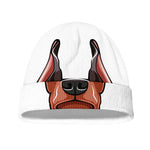 Dobermann With Glasses Print Beanie