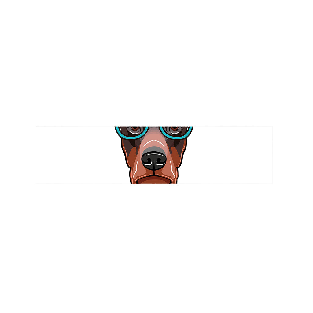 Dobermann With Glasses Print Bed Runner