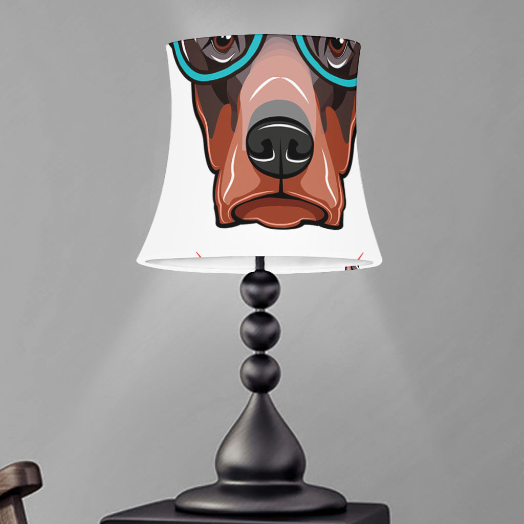 Dobermann With Glasses Print Bell Lamp Shade