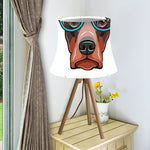 Dobermann With Glasses Print Bell Lamp Shade