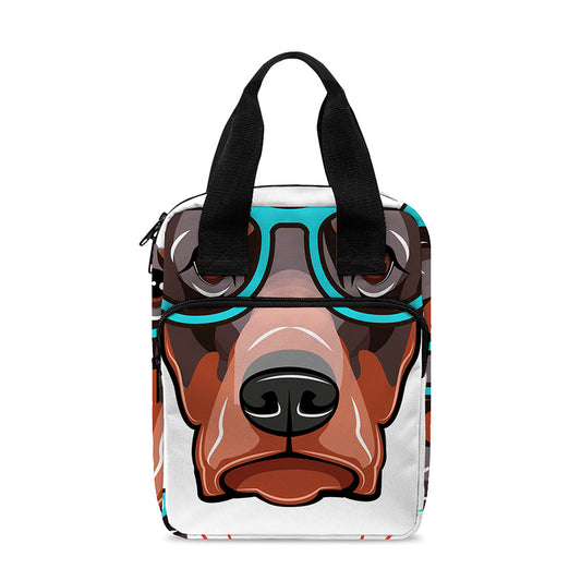 Dobermann With Glasses Print Bible Tote Bag