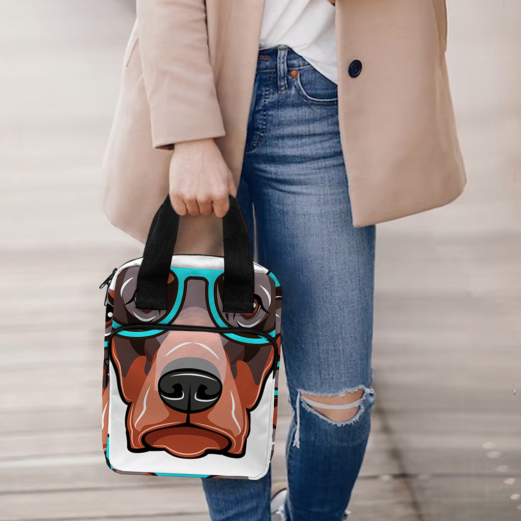 Dobermann With Glasses Print Bible Tote Bag