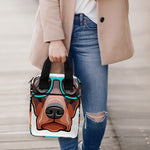 Dobermann With Glasses Print Bible Tote Bag